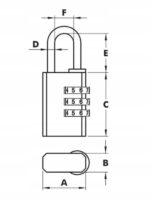 WURTH Kłódka, Combi-Lock 40mm mosiądz - obrazek 2