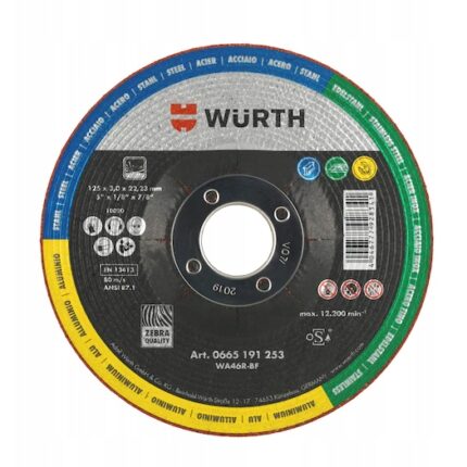 WURTH Tarcza szlifująca CERAMIK D125X3.0MM 1 szt.