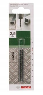 BOSCH Wiertło do metalu 2,5mm HSS-R, DIN 338 2szt