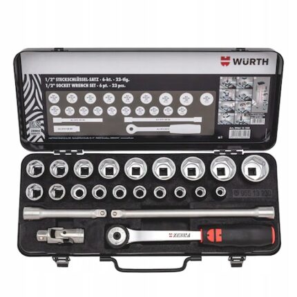 WURTH Zestaw kluczy nasadowych 1/2'' 6-kt 23el.