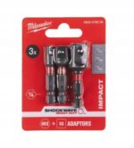 MILWAUKEE Zestaw adapterów do nasadek udarowych, Shockwave- 3szt. - obrazek 2