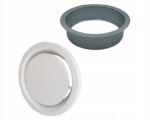 Anemostat wywiewny 125mm kryty + ramka montażowa BIAŁY - obrazek 2